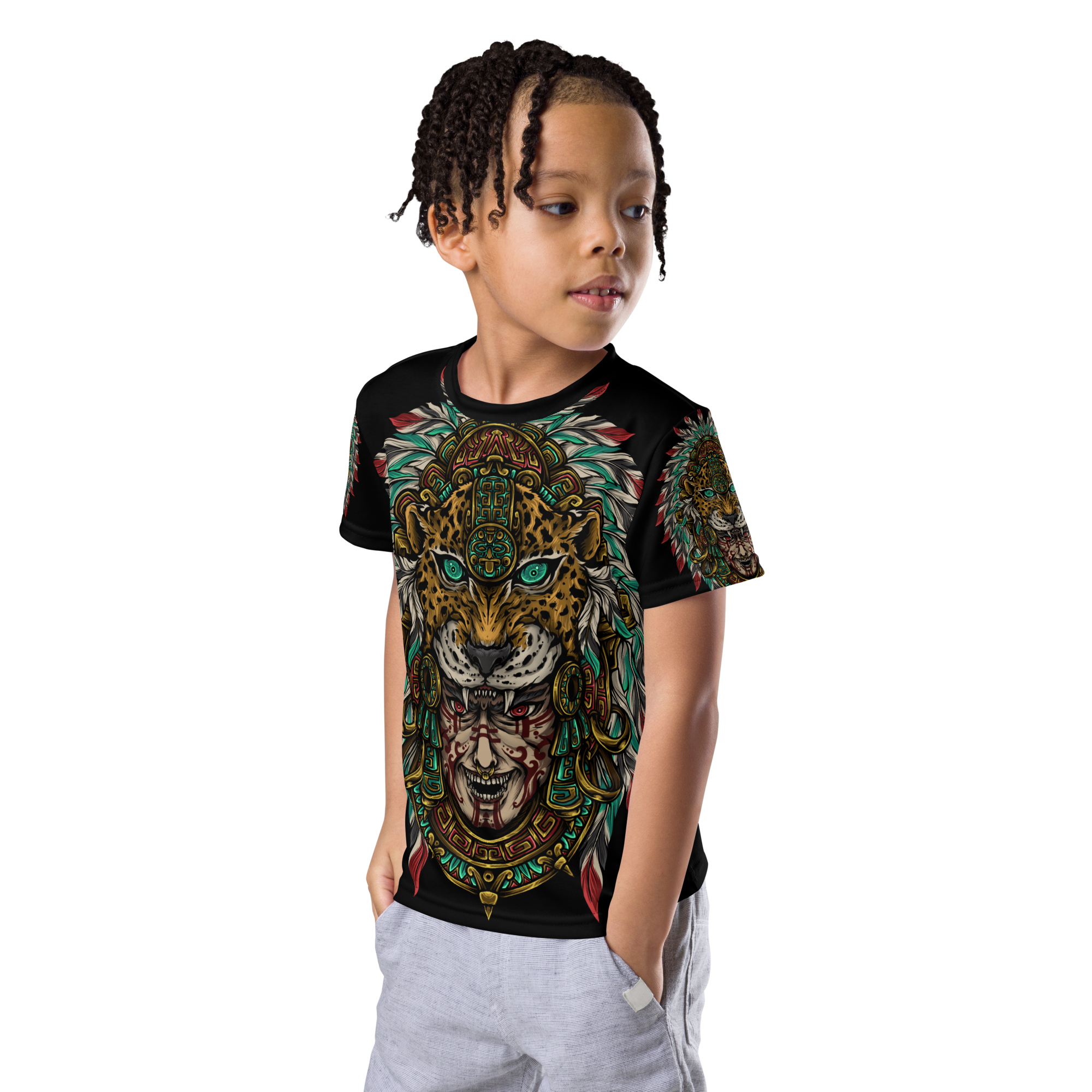 Camiseta de cuello redondo para niños Boardom Jaguar King