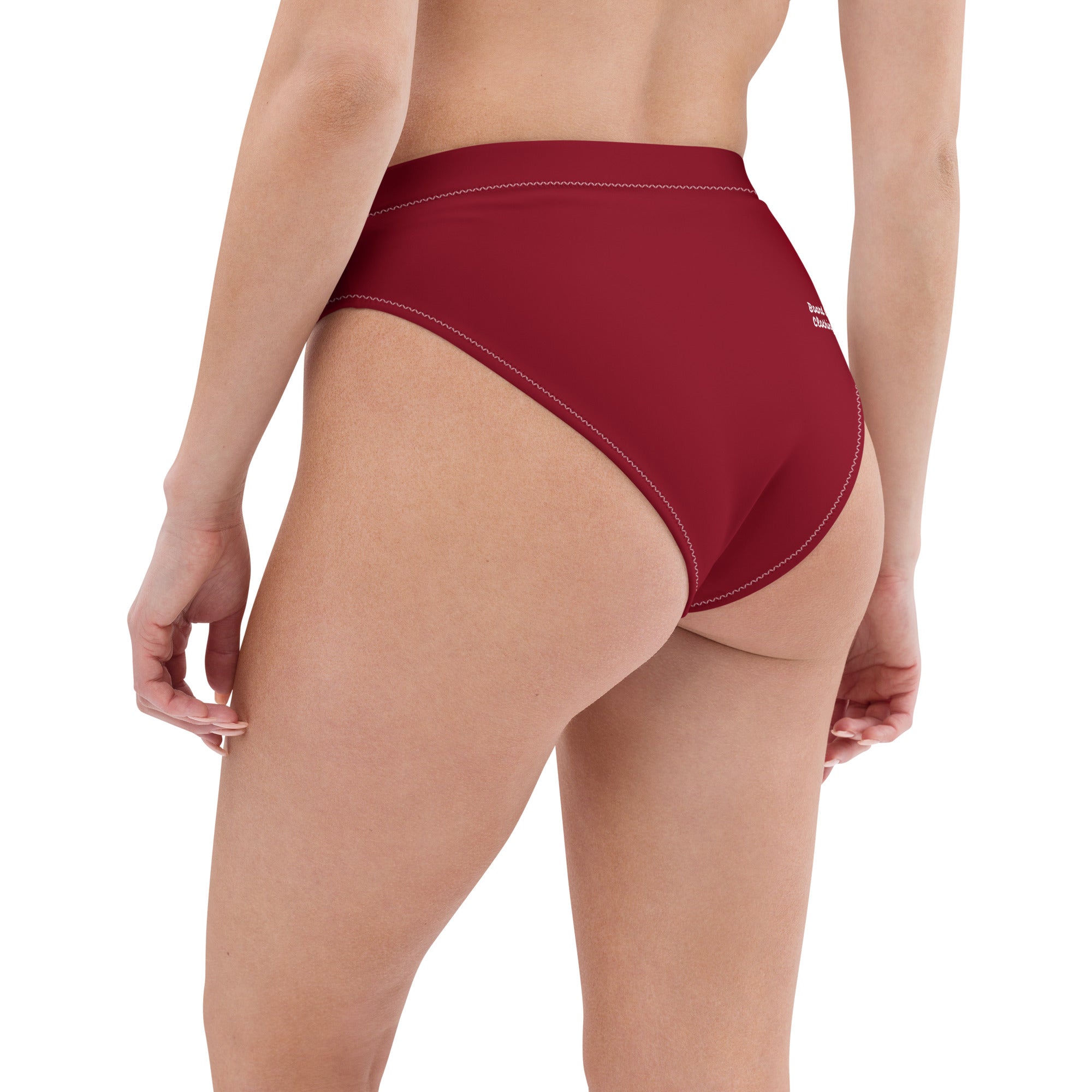 Board Life Safety Red Recycled high-waisted bikini bottom