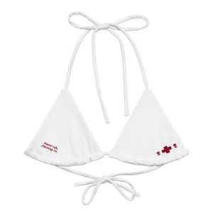 White Board Life Safety recycled string bikini top