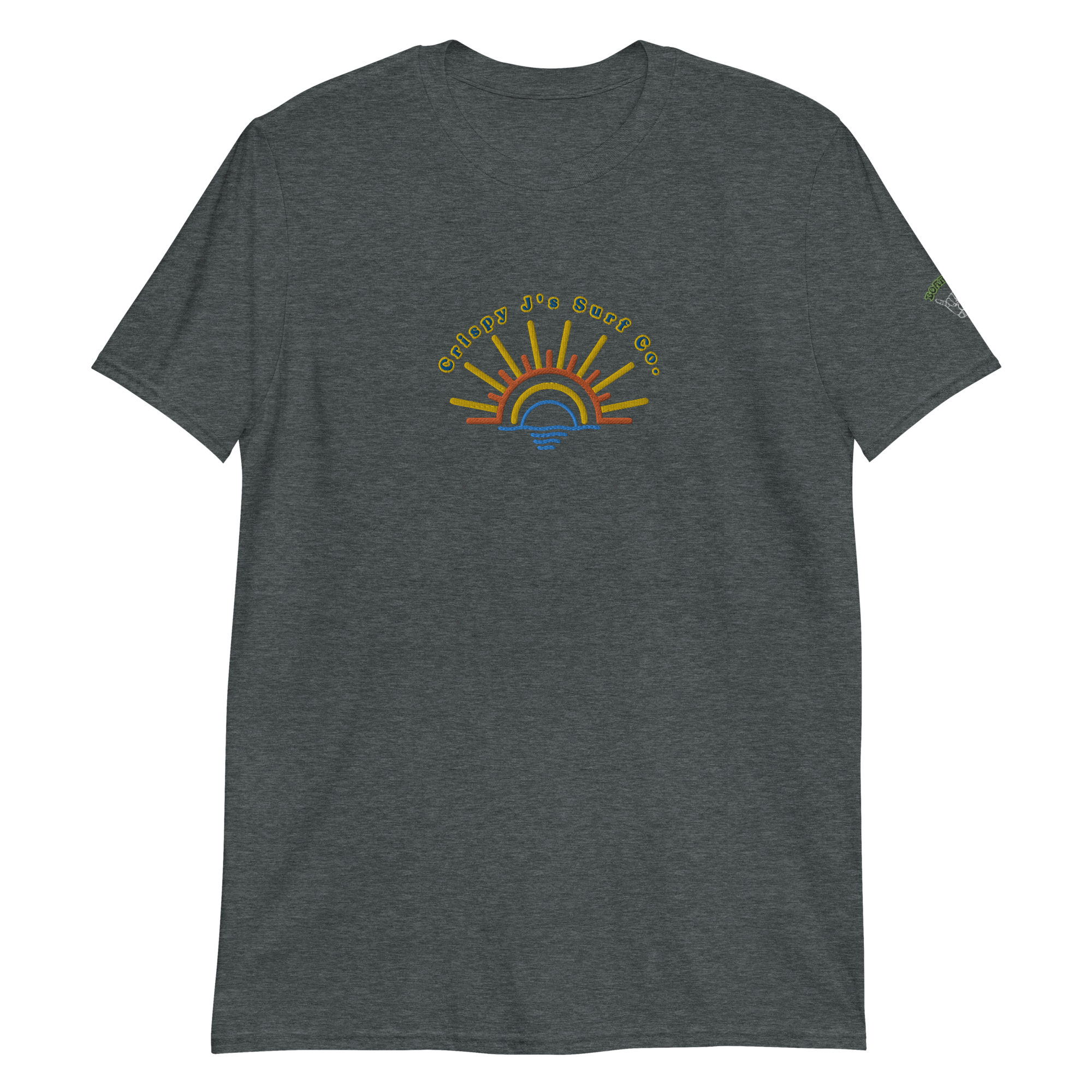 Embroidered Crispy J Sunset Vibes Short-Sleeve Unisex T-Shirt