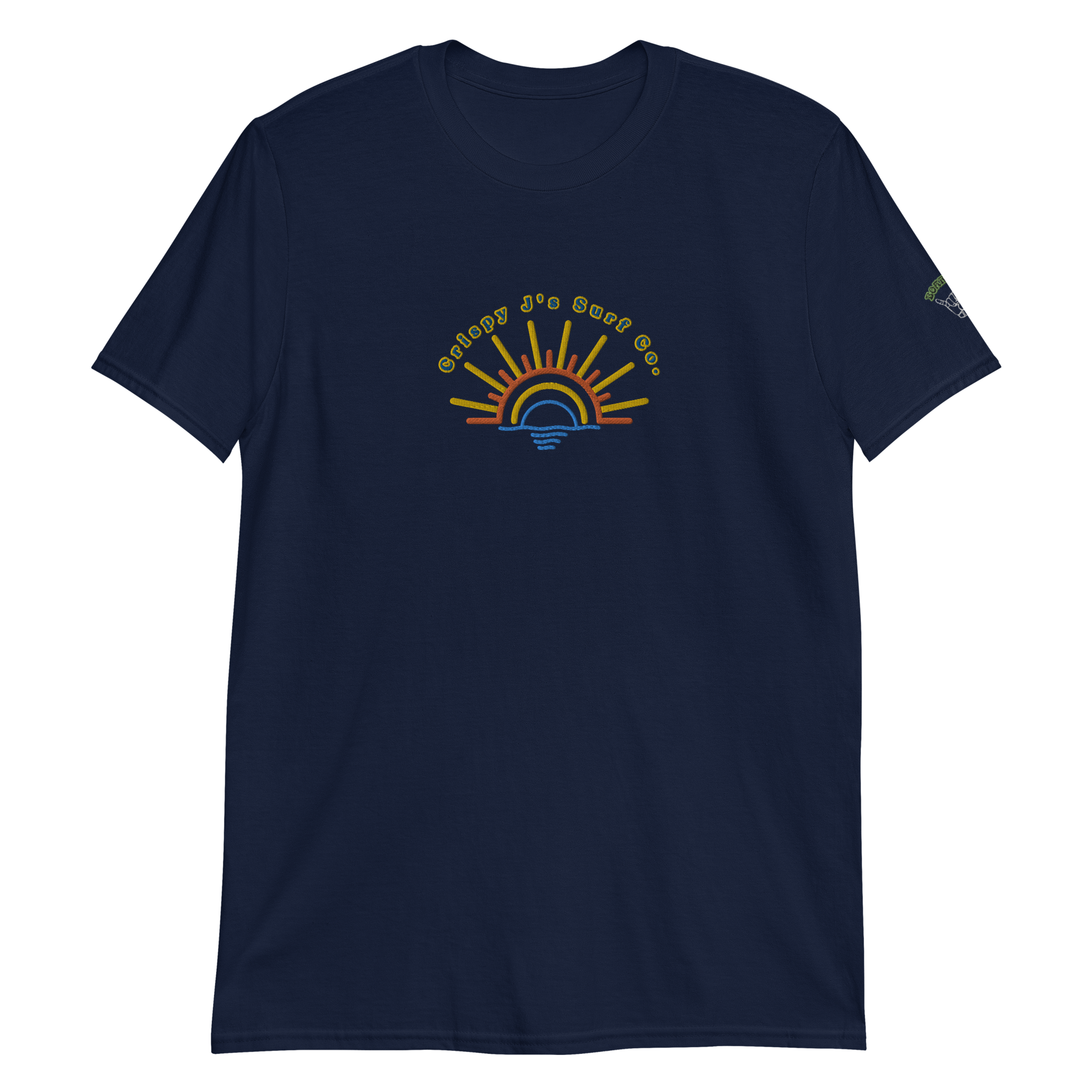 Embroidered Crispy J Sunset Vibes Short-Sleeve Unisex T-Shirt