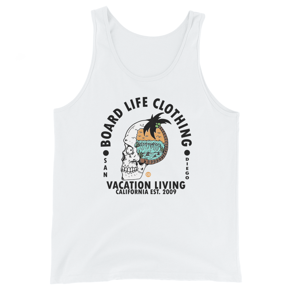 Camiseta sin mangas unisex Board Life Vacation Living
