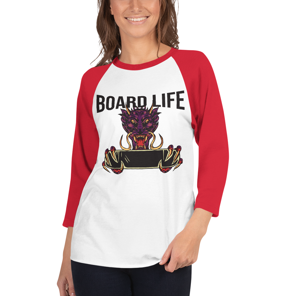 Board Life Dragon 3/4 sleeve raglan shirt
