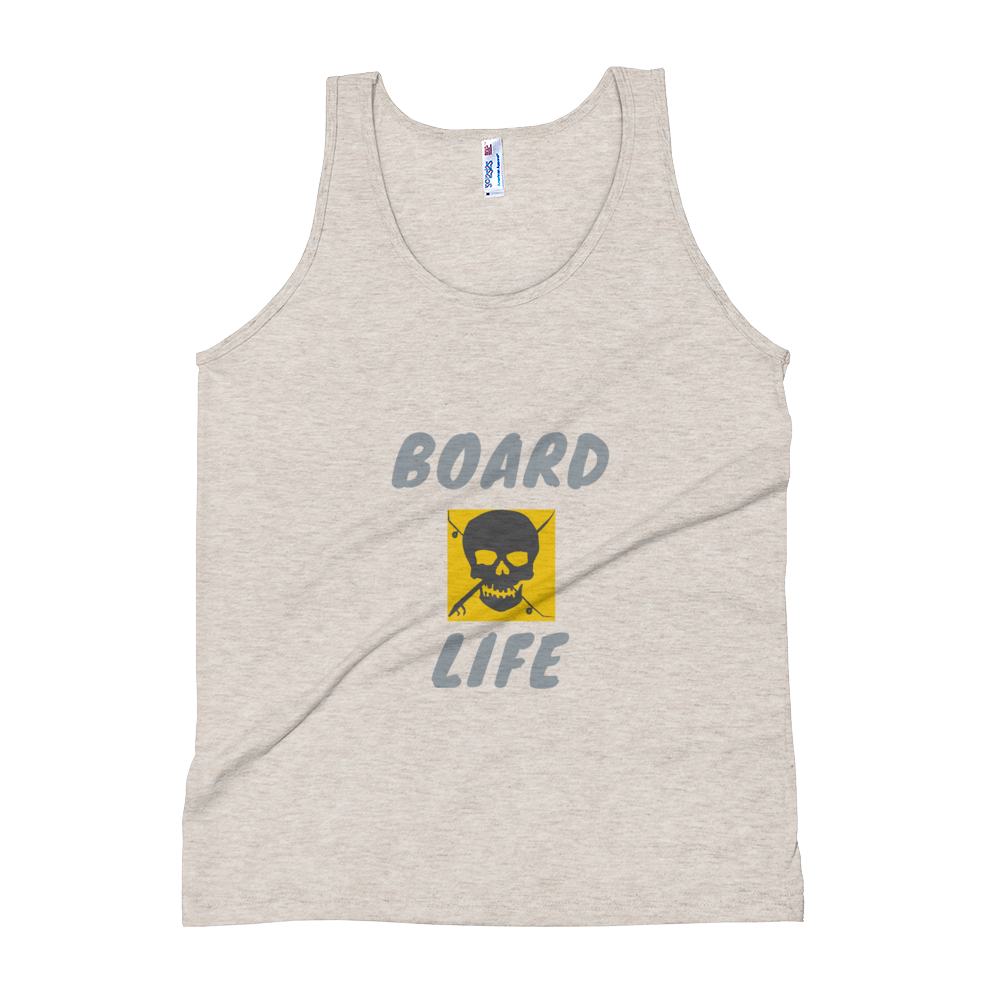 Camiseta sin mangas de triple mezcla suave unisex Board Life dorada