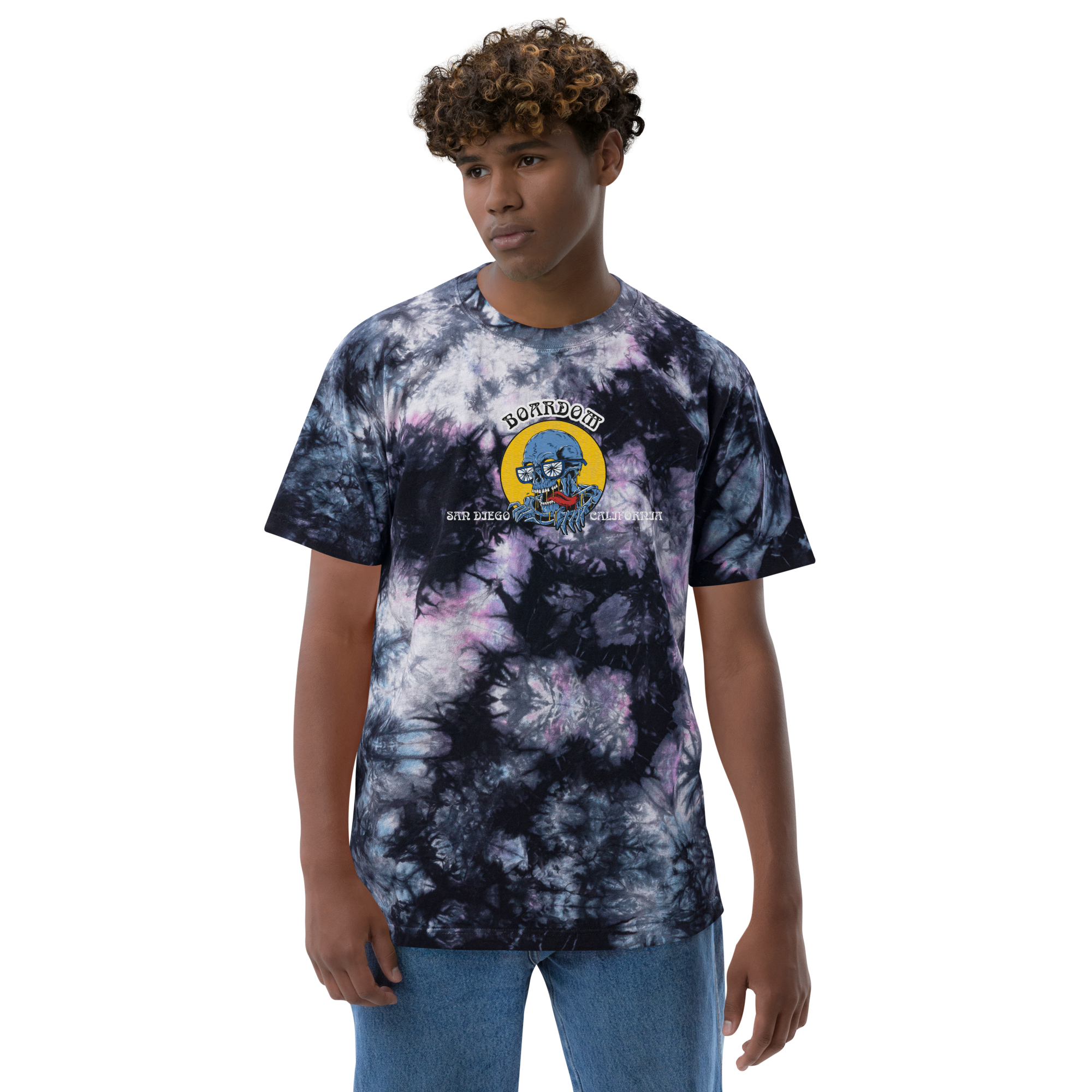 Camiseta Boardom con efecto tie-dye y enfermiza bordada
