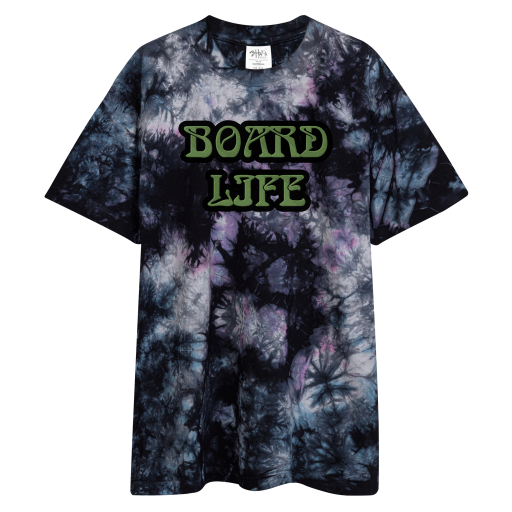 Embroidered Board Life tie-dye t-shirt