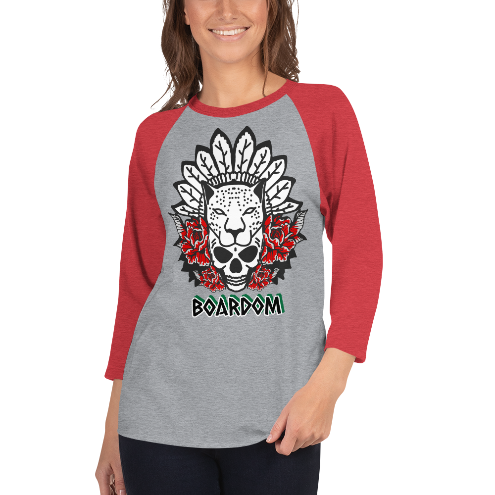 Boardom Spirit Animal 3/4 sleeve raglan shirt