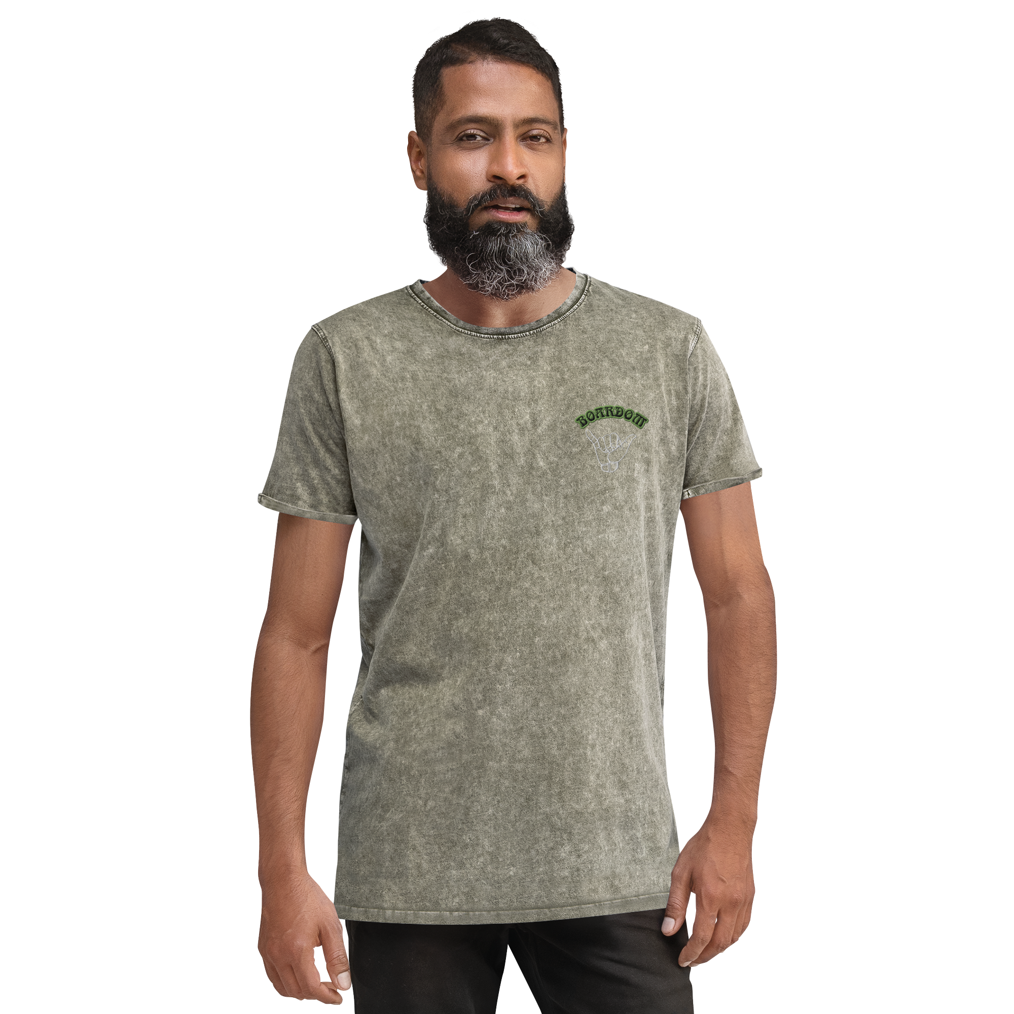 Camiseta con lavado ácido y bordado Shaka de Boardom
