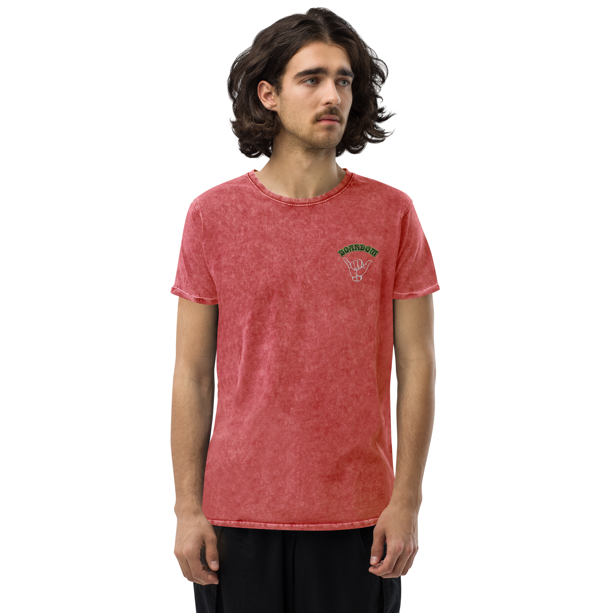 Camiseta con lavado ácido y bordado Shaka de Boardom