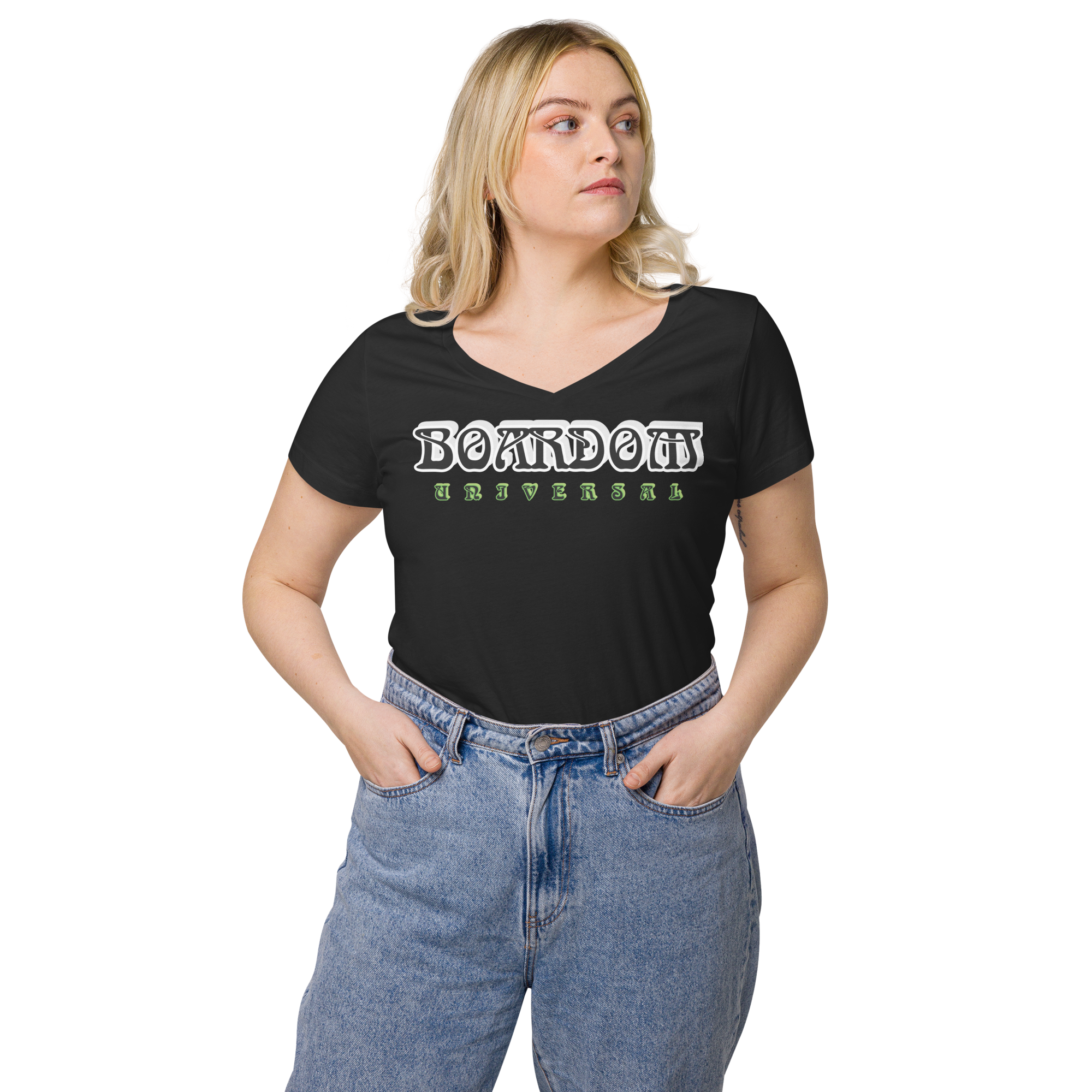 Boardom Universal Camiseta entallada con cuello de pico mujer