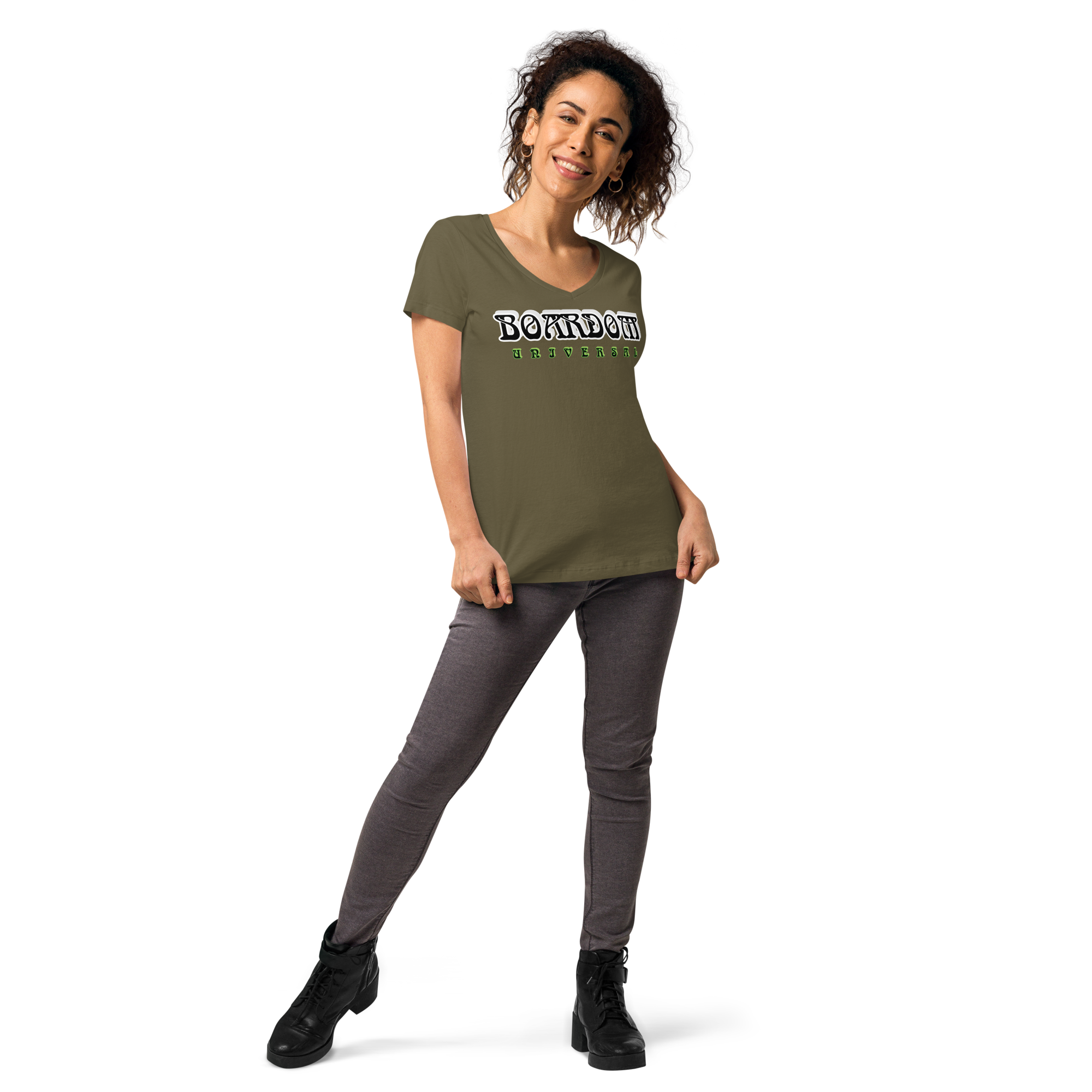 Boardom Universal Camiseta entallada con cuello de pico mujer