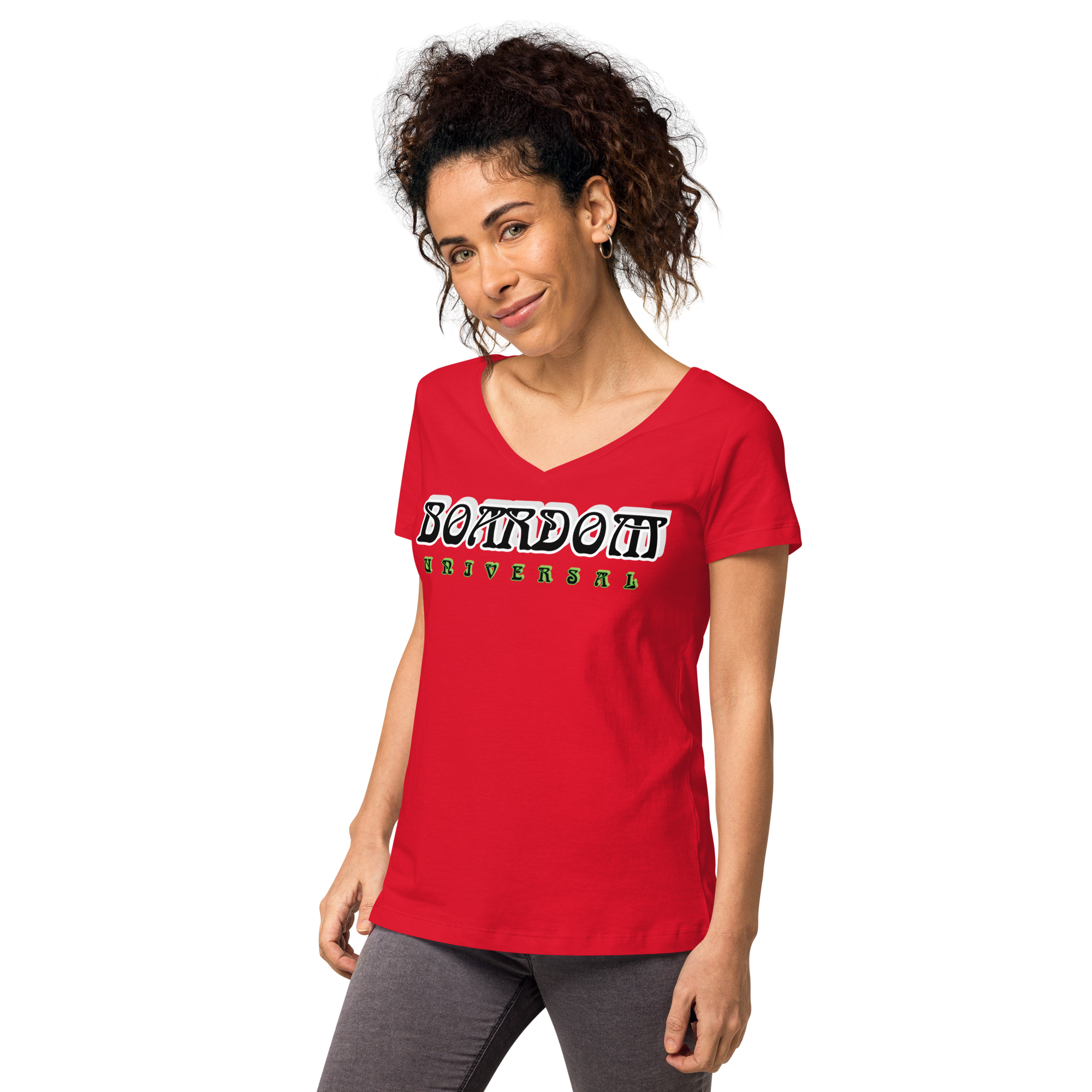 Boardom Universal Camiseta entallada con cuello de pico mujer